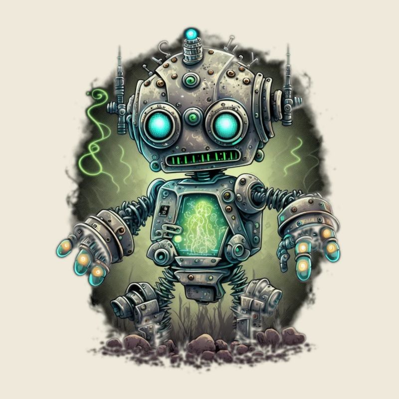 Neon Steampunk Roboter