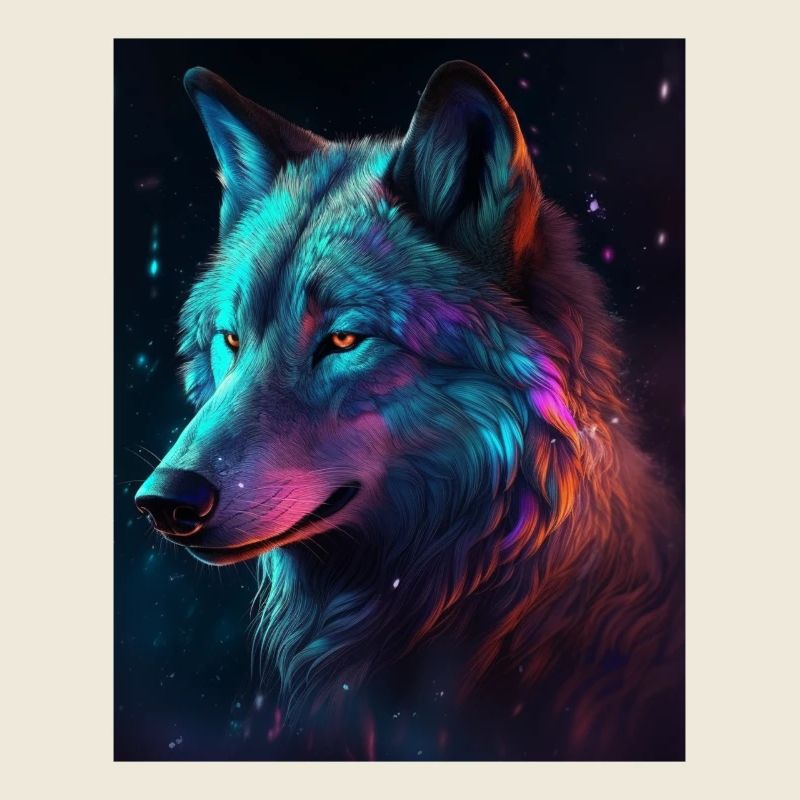 Wolf Galaxy Space Grafik Vabriant Farbe