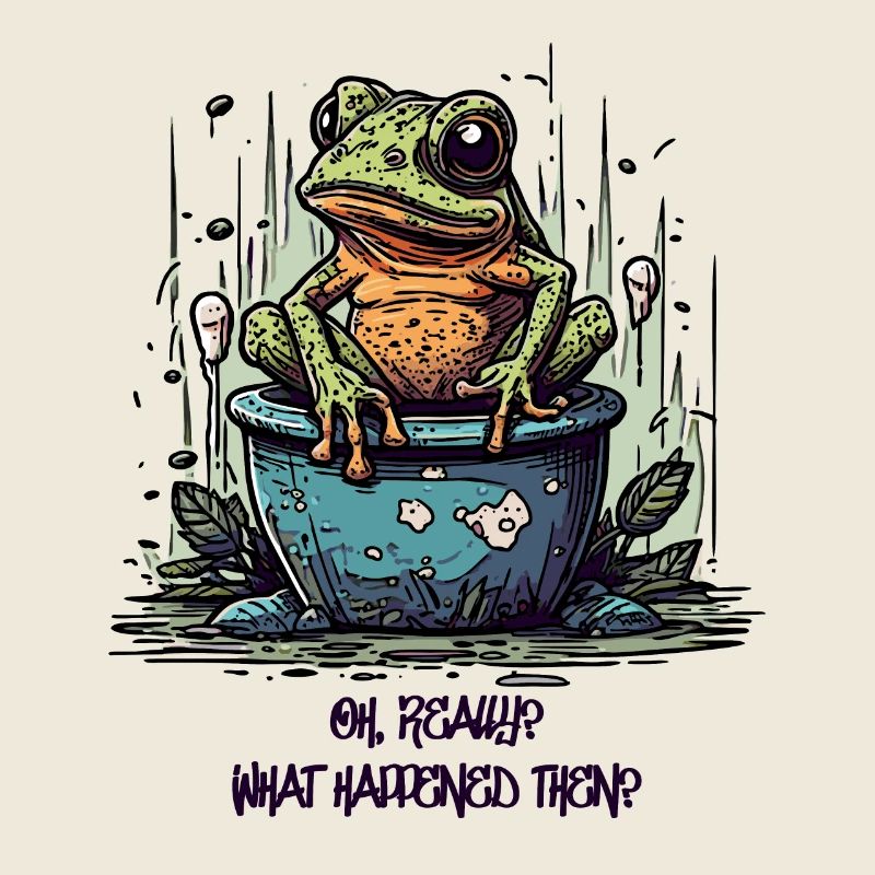 Der wirklich interessierte Frosch im Teich