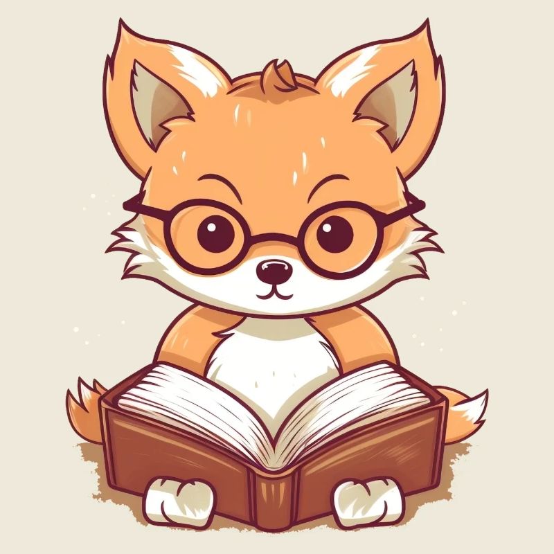 Süßer Fuchs liest ein Buch
