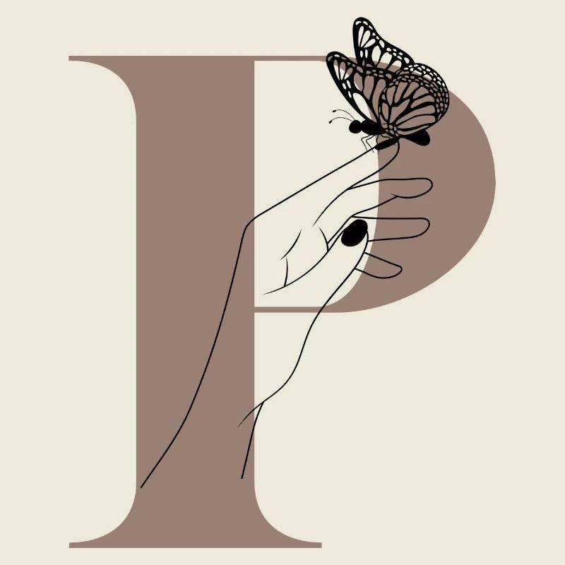 Buchstabe P Magischer Schmetterling