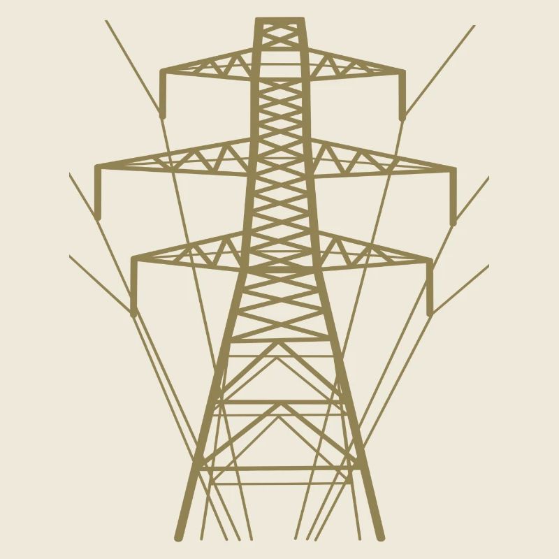 Silhouette de poteau électrique blanc