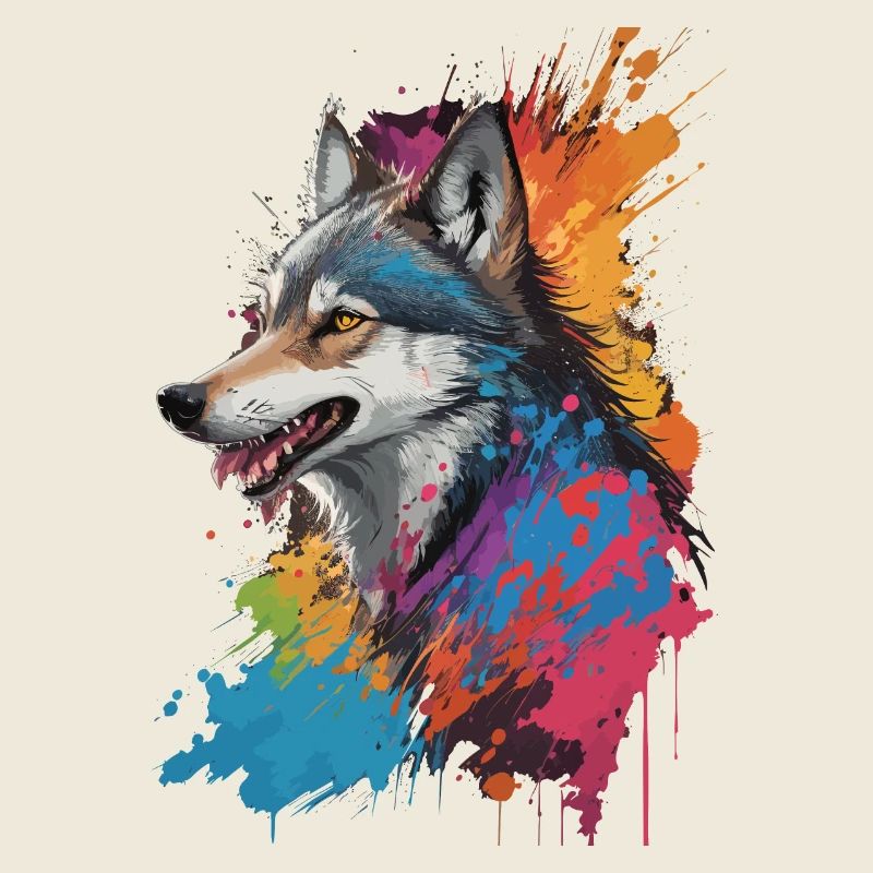 Graffiti Wolf Art Peinture coloré