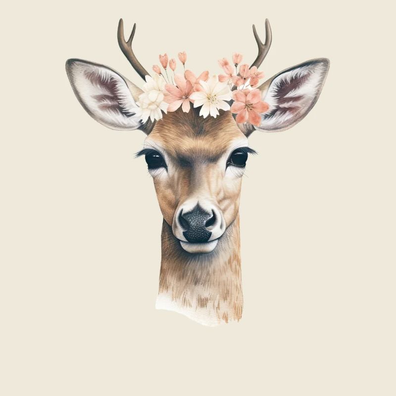 Remplacement Dirndl Cerf Bois Cerf Fleurs Dames