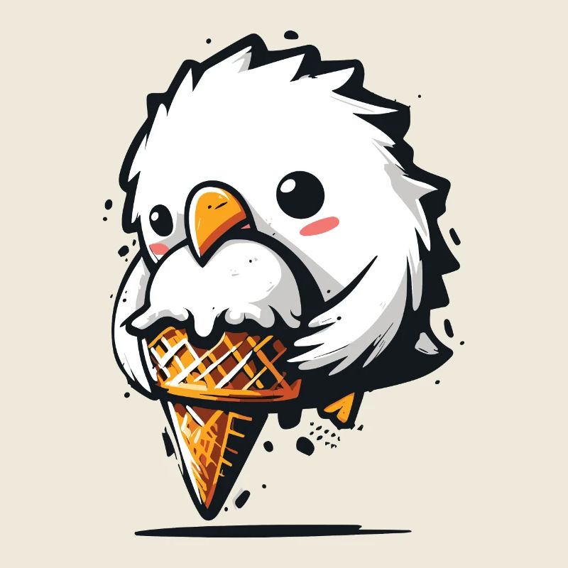 Süße Möwe klaut Eis Eisdieb Dieb