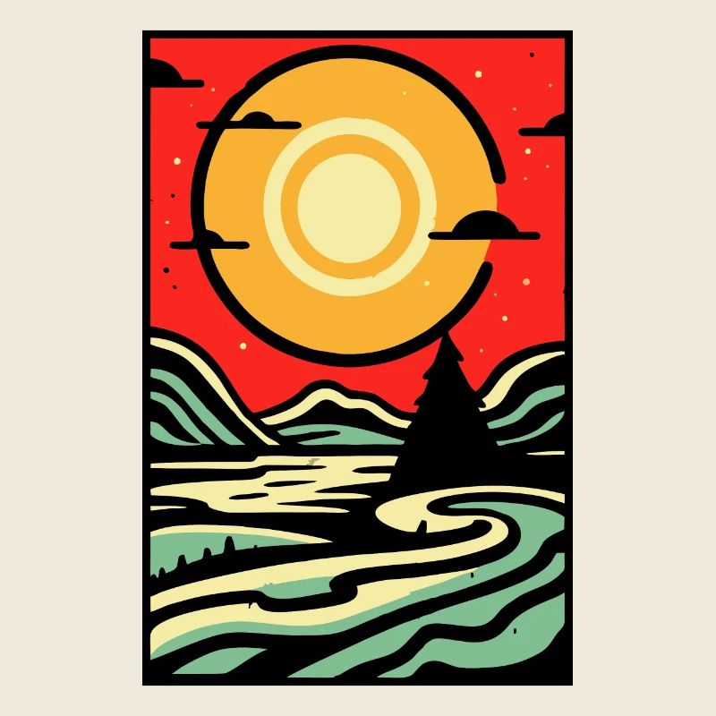 Scène abstraite moderne de la nature