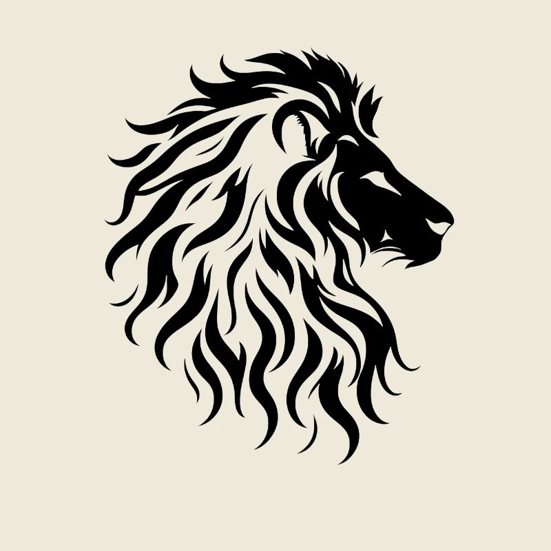 Majestic lion head silhouette