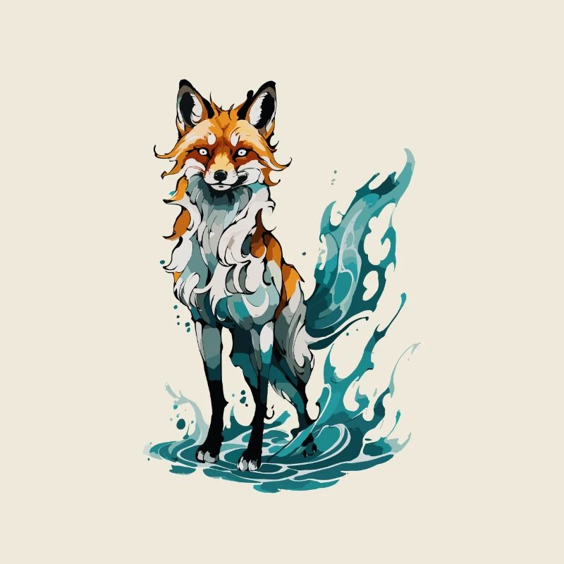 Fox Standing in Tranquil Waters