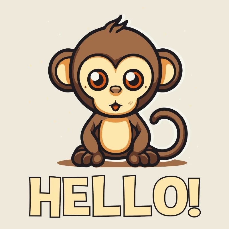 Hello! little cute monkey