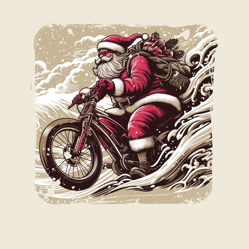 Père Noël Vélo de descente Noël