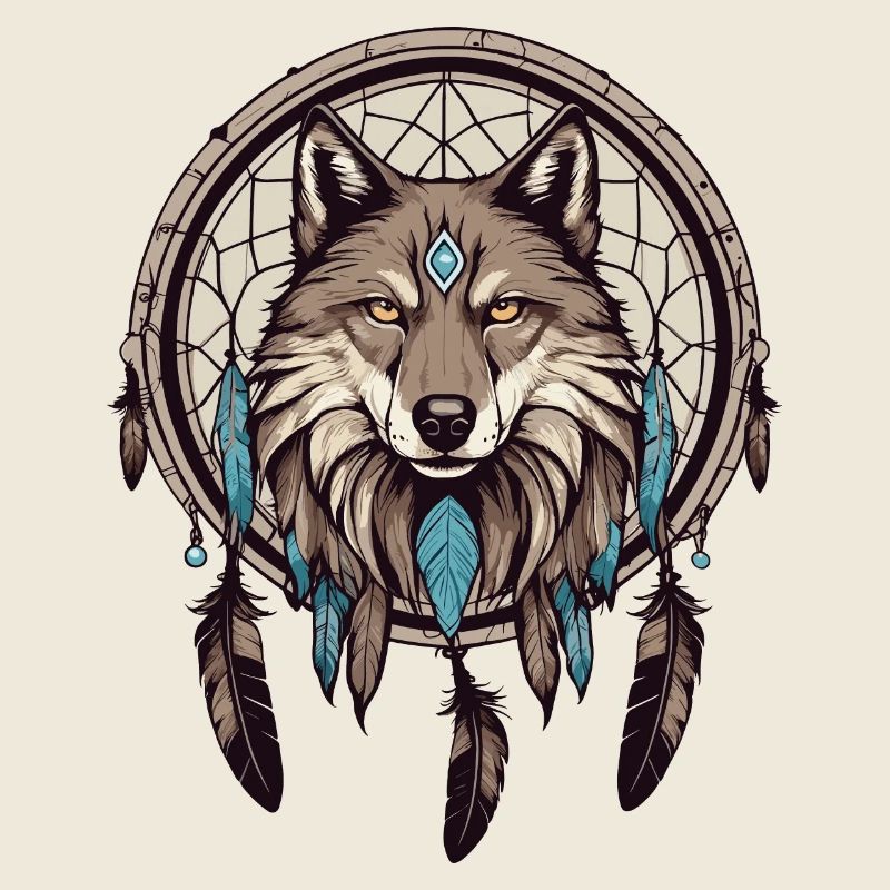 Traumfänger mit Wolf