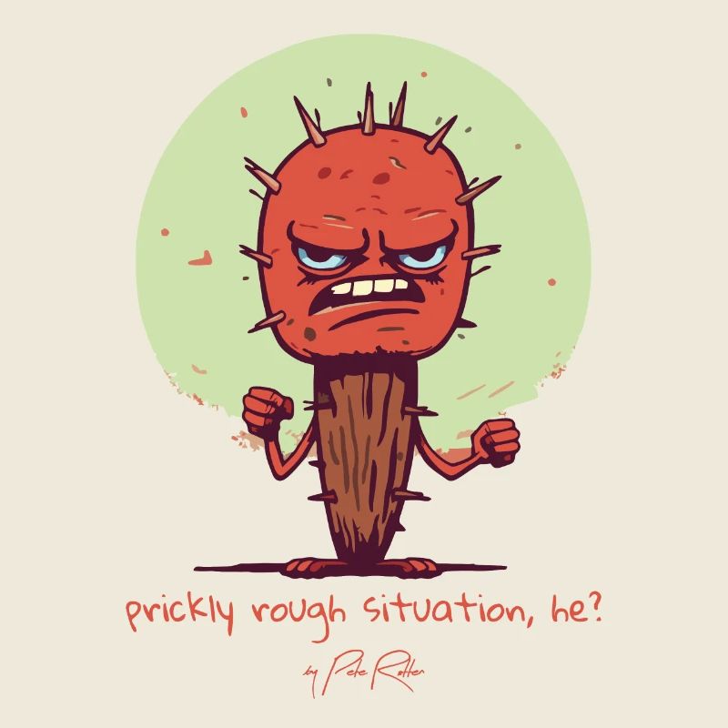 Situation difficile et épicée, un cactus en difficulté