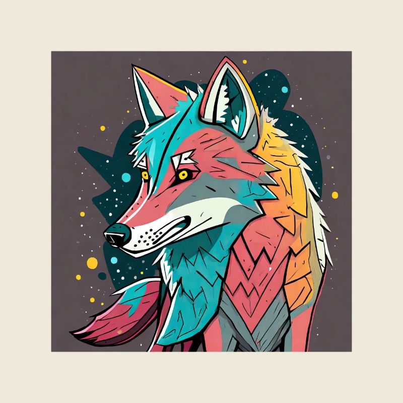 Geometrischer Wolf Farbexplosion