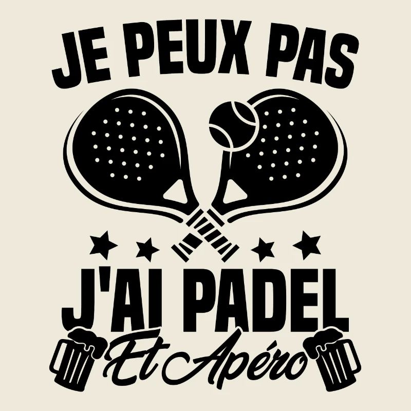 Ich kann nicht Padel und Aperitif Padeliste Geschenk