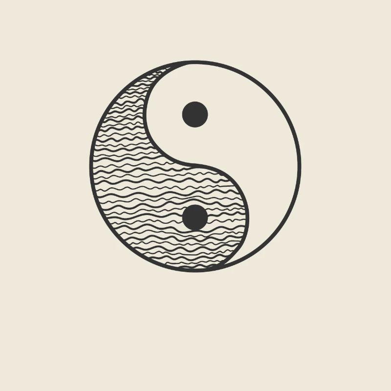 Waves Yin and Yang Sign