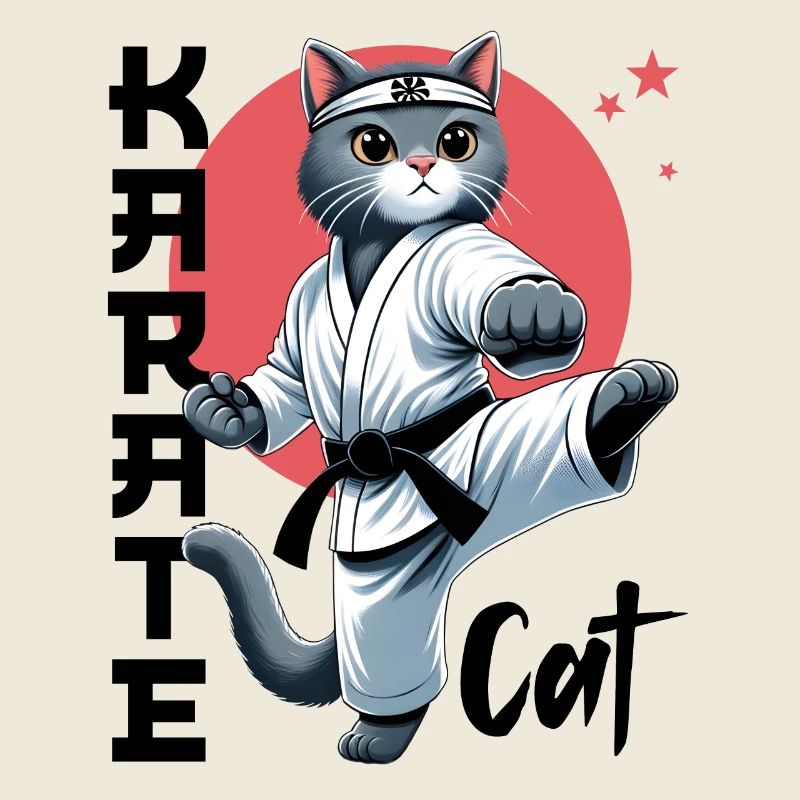 Chat de karaté - Conception d’arts martiaux de chat drôle