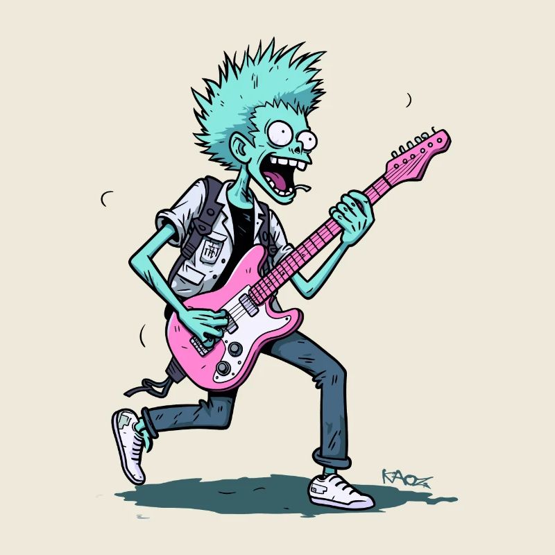 Rock guitar music zombie