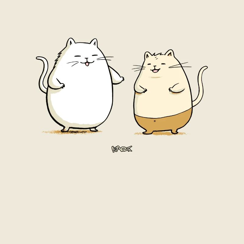 Chubby cat friends