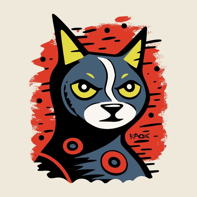 Le chat abstrait de l’Art de bande dessinée