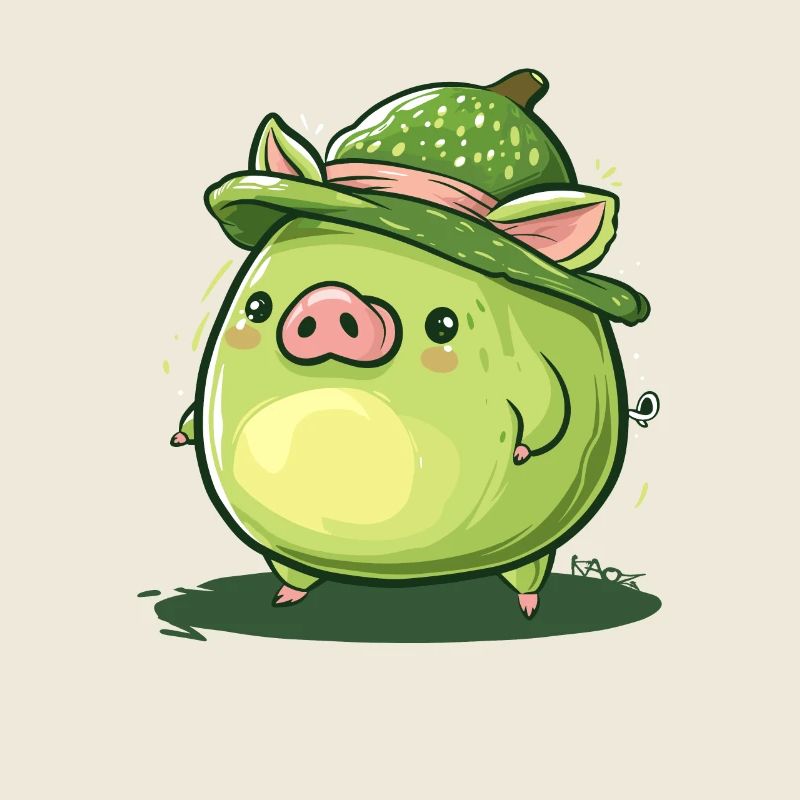 Cochon avocat drôle et mignon
