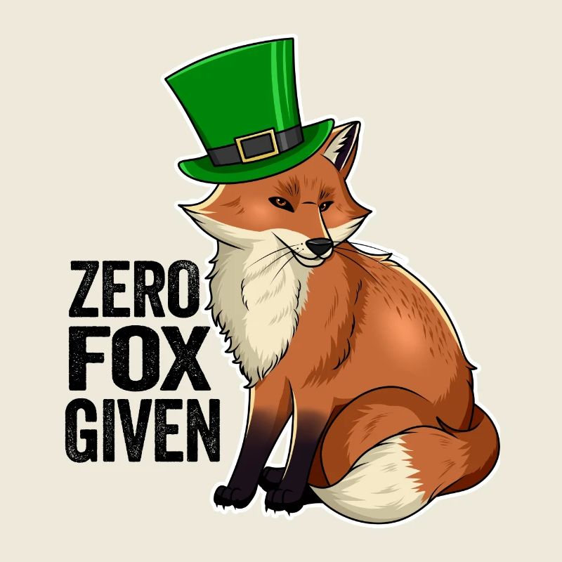 Zero Fox Given Jeu de mots mignon Kawaii Irish Fox