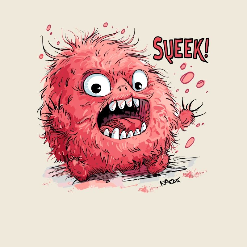 Quietschieges, quietschend haariges rosa Monster