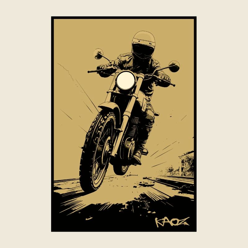 Oldschool Retro Biker Motorcycle