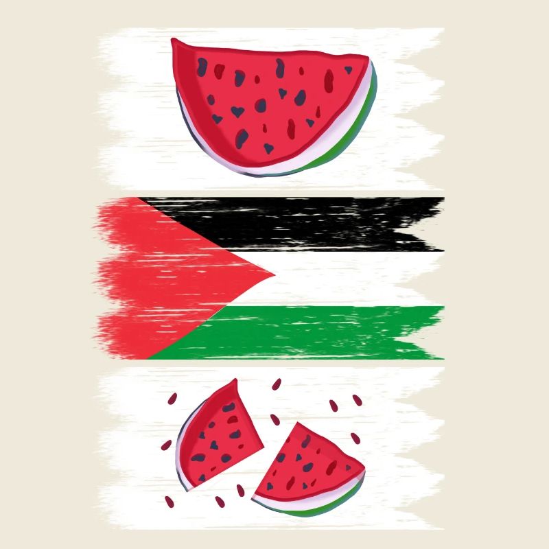 Drapeau de la Palestine avec pastèque