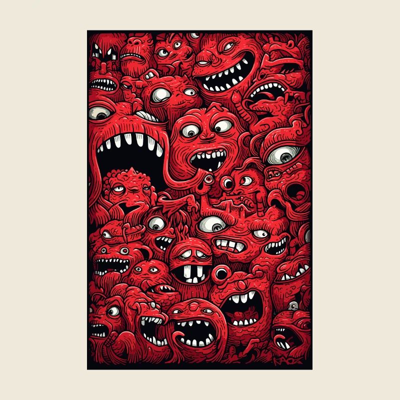 Funny Red Monster Mix Hidden Object