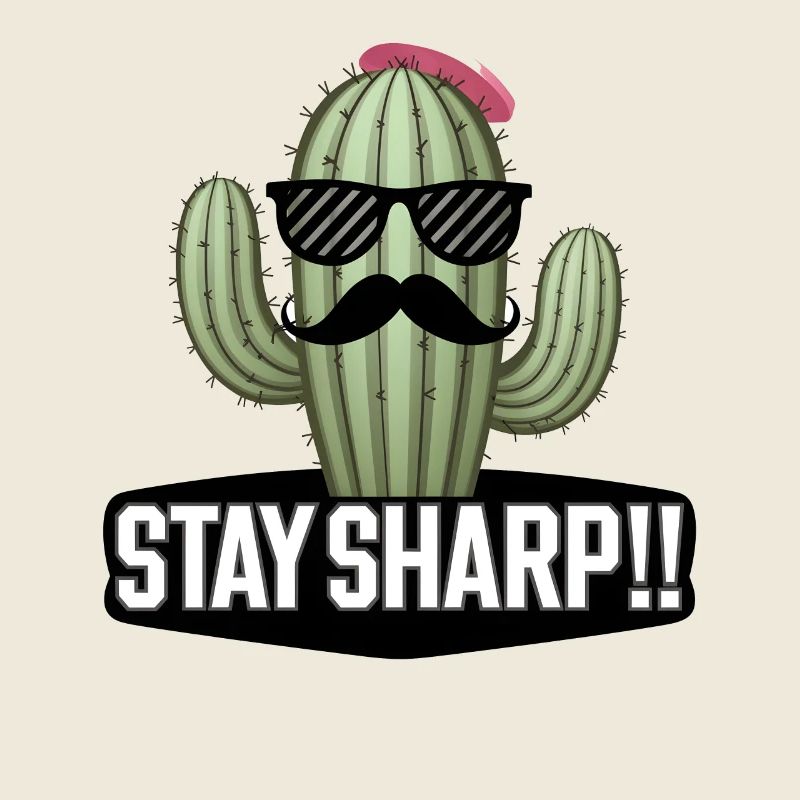 Stilvolle Kaktus-Schnurrbart-Sonnenbrille Stay Sharp Art