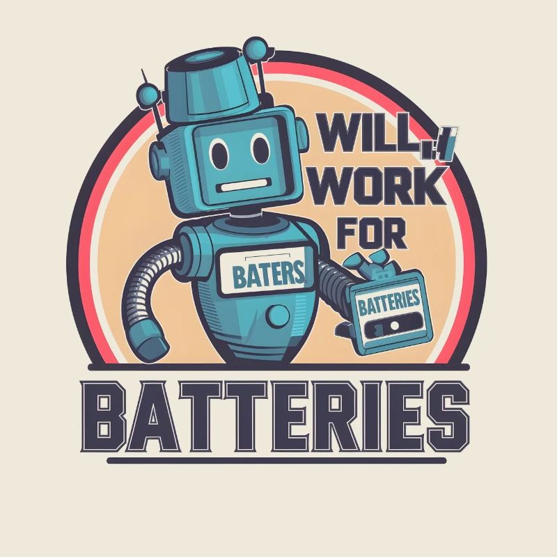 Robot Sign: Will Work for Batteries Digital Design