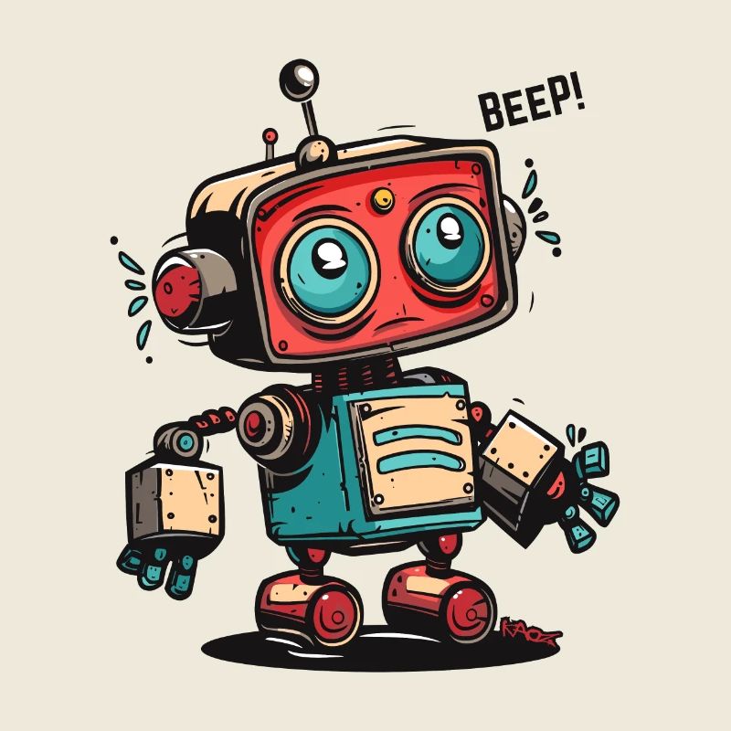 Beep Beep, here comes the cartoon robot