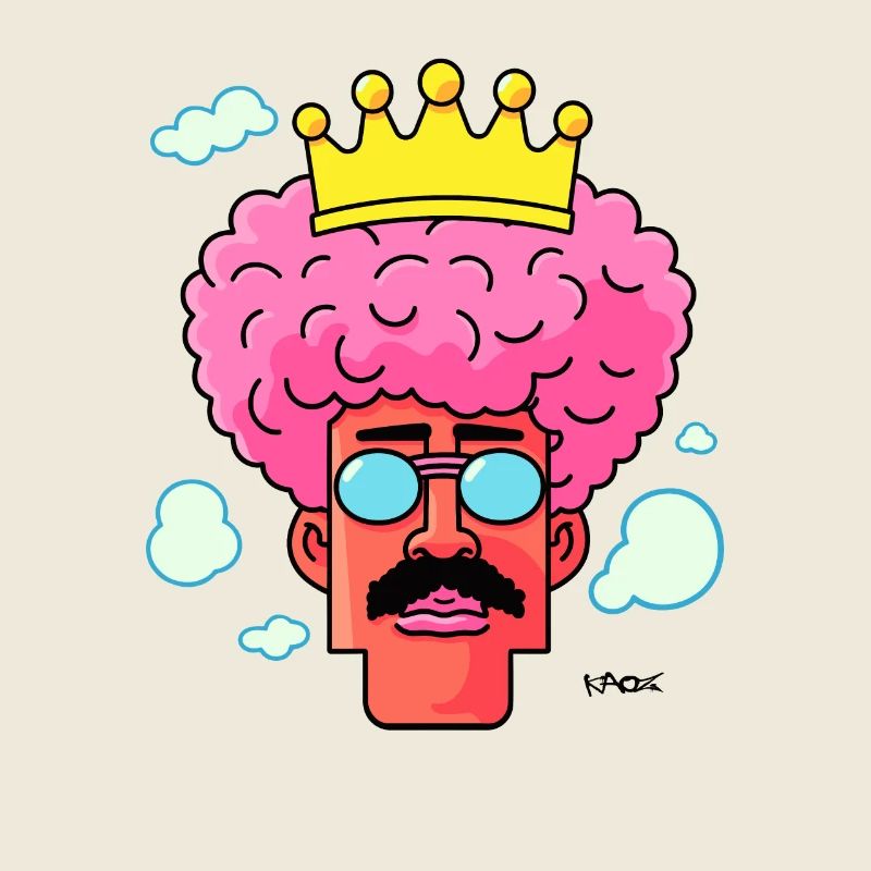 Dessin animé d’un roi des cheveux afro cool
