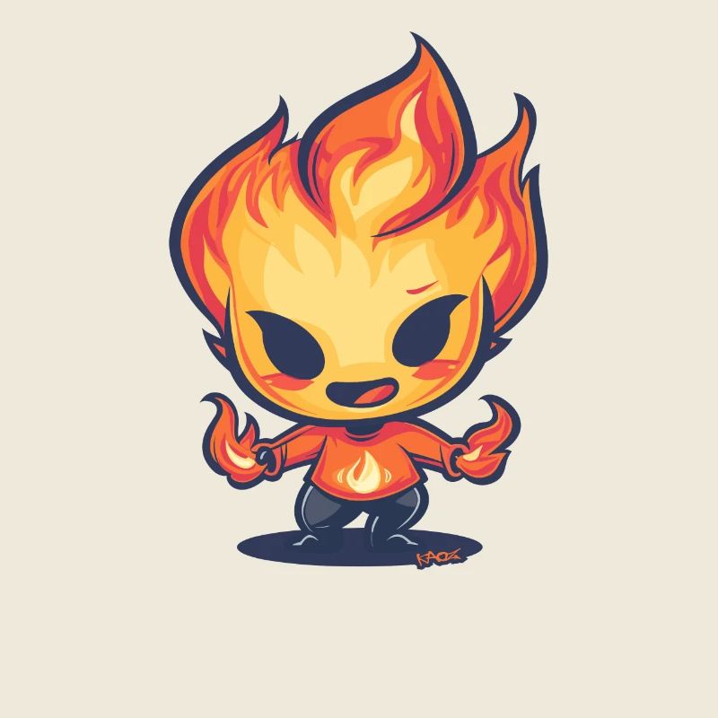 Flammende Flammen: Anime-Charakter