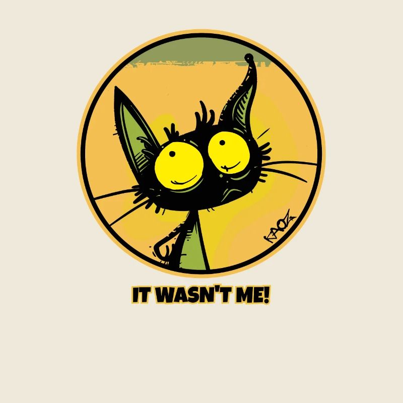 Le chat innocent et cool : « Ce n’était pas moi ! »