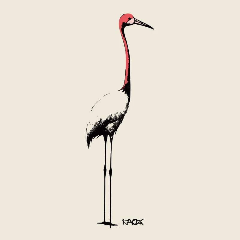 Eleganter Kranich oder Storch