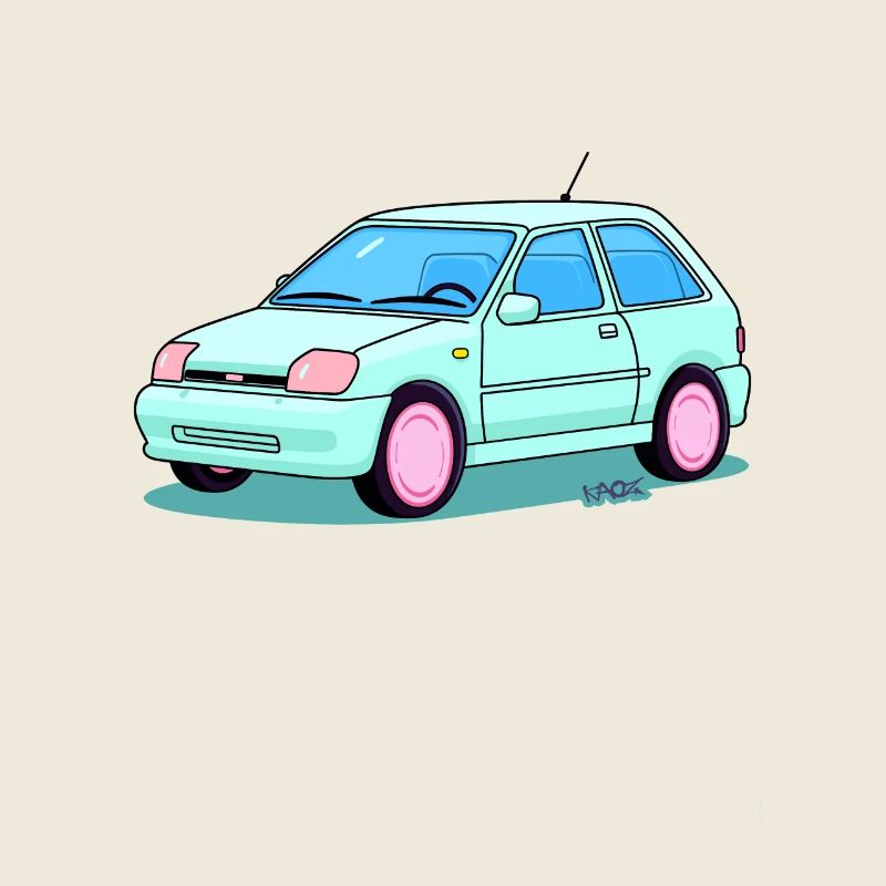 Mode automobile mignonne et ascétique