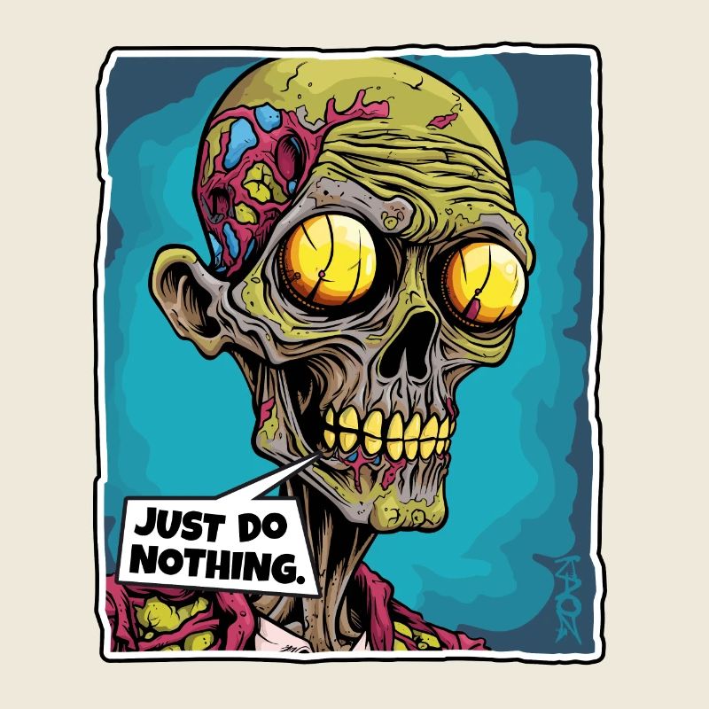 Zombie Schädel Skelett: Nichts tun
