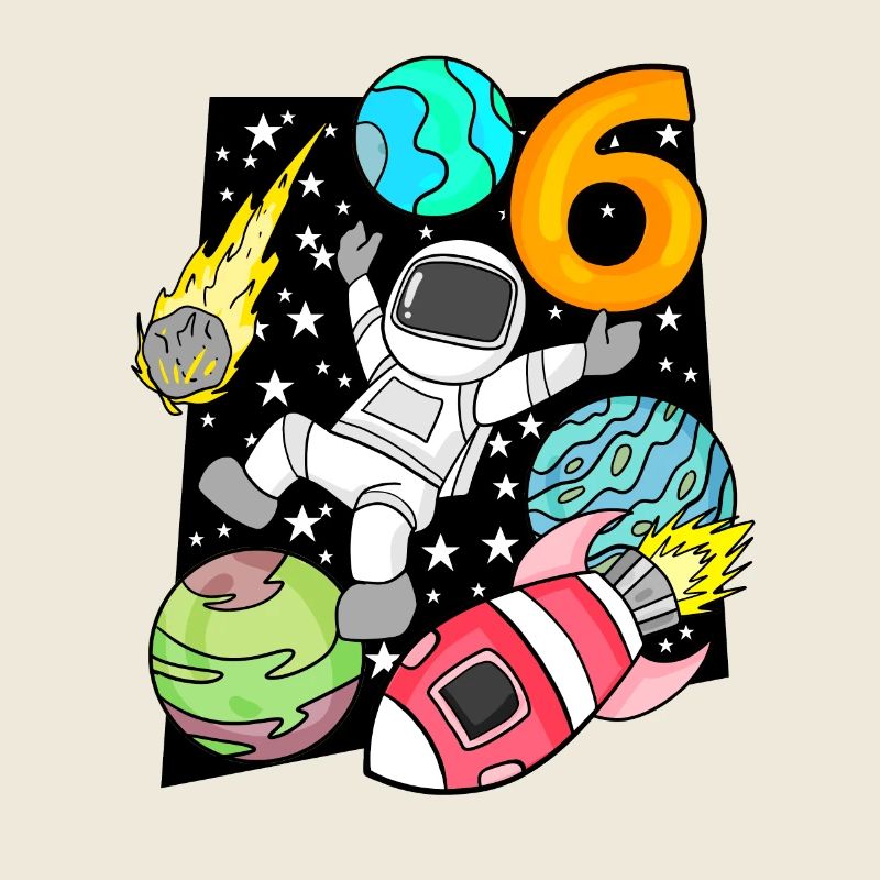 6 Anniversaire Garçon Astronaute Fusée