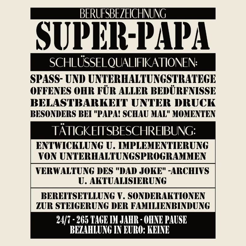 Super Papa – Description du poste avec humour