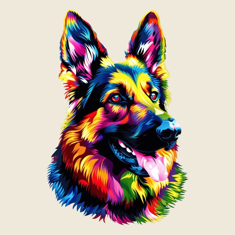 Schäferhund Bunte Farben Pop Art Hund Schäferhunde