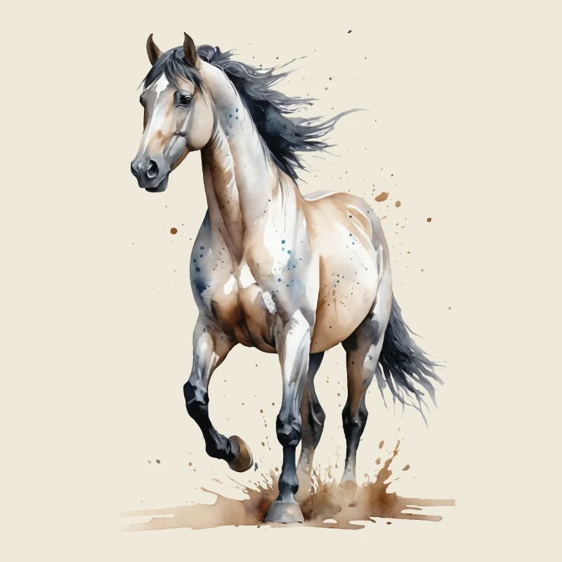 Watercolor Horse Captures the Wind