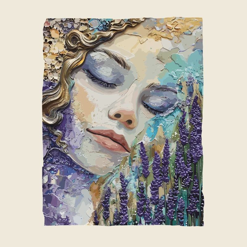 Mädchen schläft im Lavendel