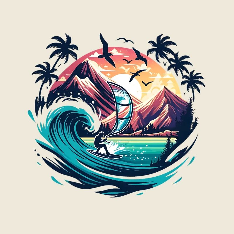 Sunset Surf Aventure Wing Foil Nature Lover