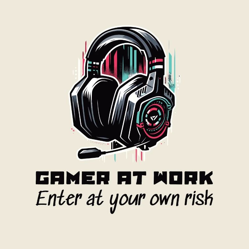 Joueur au travail Entrez à vos risques et périls Beruf Arbeit