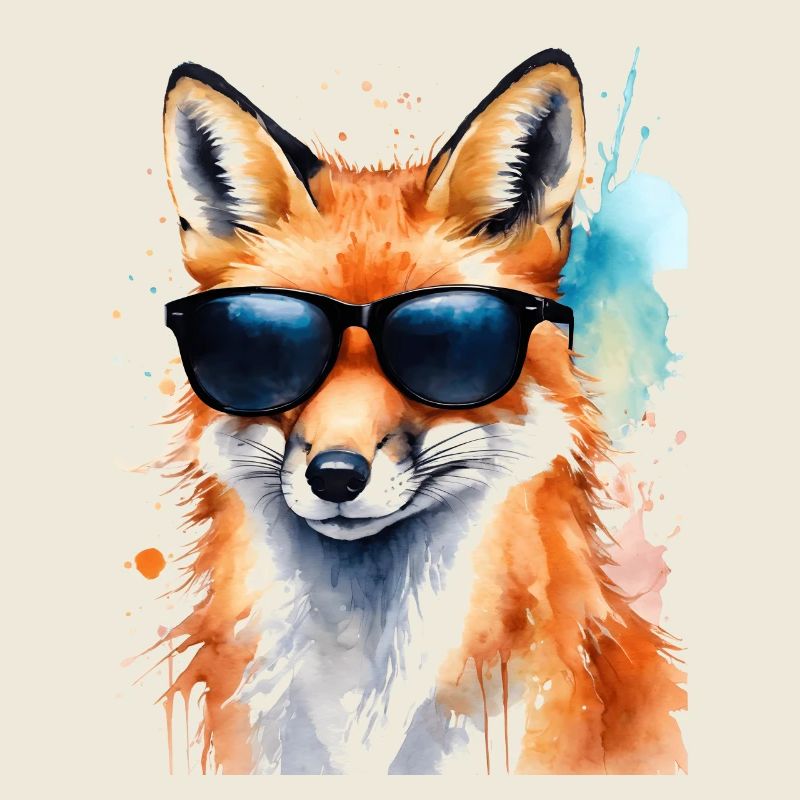 Fuchs Sonnenbrille Bunt Tier Design Print