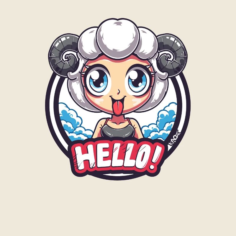 funny sheep says hello