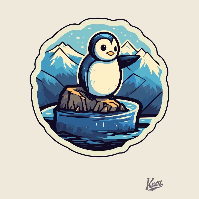 Niedlicher kleiner Pinguin auf einer Eisscholle