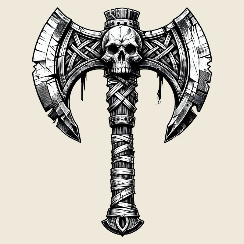 Axtwerfen Axt Totenkopf Design