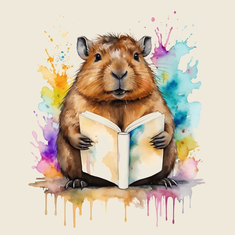 Livre de lecture Capybara Capy Imprimé de conception animale colorée